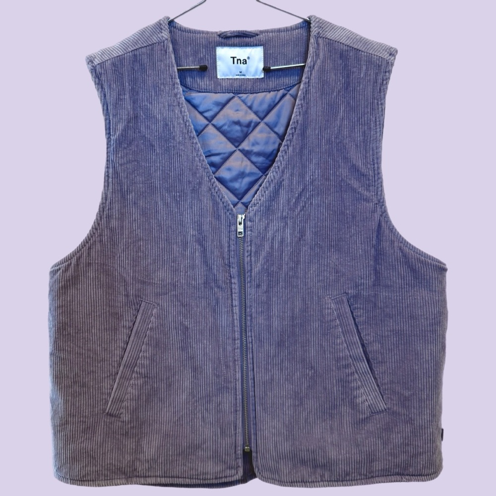 TNA Quilted Lavender Corduroy River Vest (M)